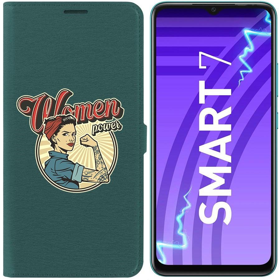 

Чехол-книжка Krutoff Eco Book для Infinix Smart 7 Women Power (зелёный опал)