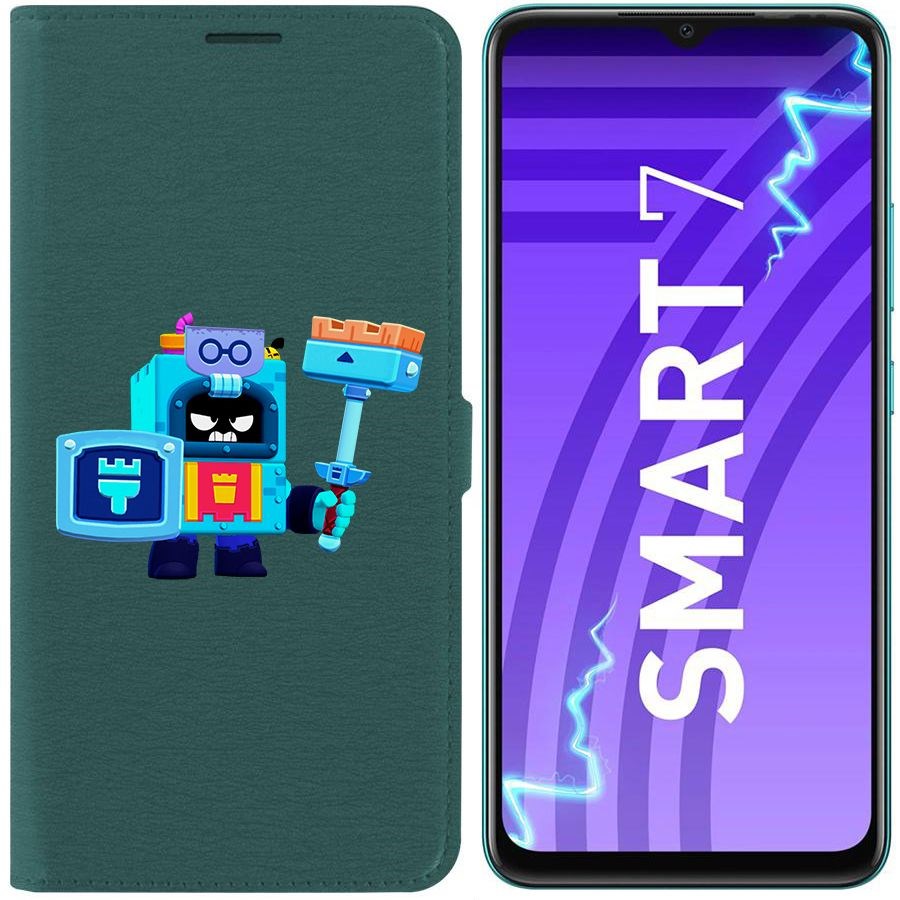 

Чехол-книжка Krutoff Eco Book для Infinix Smart 7 Brawl Stars-Эш (зелёный опал)
