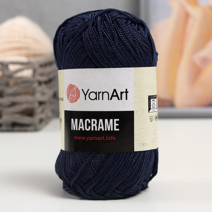 

Пряжа "Macrame Макраме" 100% полиэстер 130м/90гр (162 синий), макраме