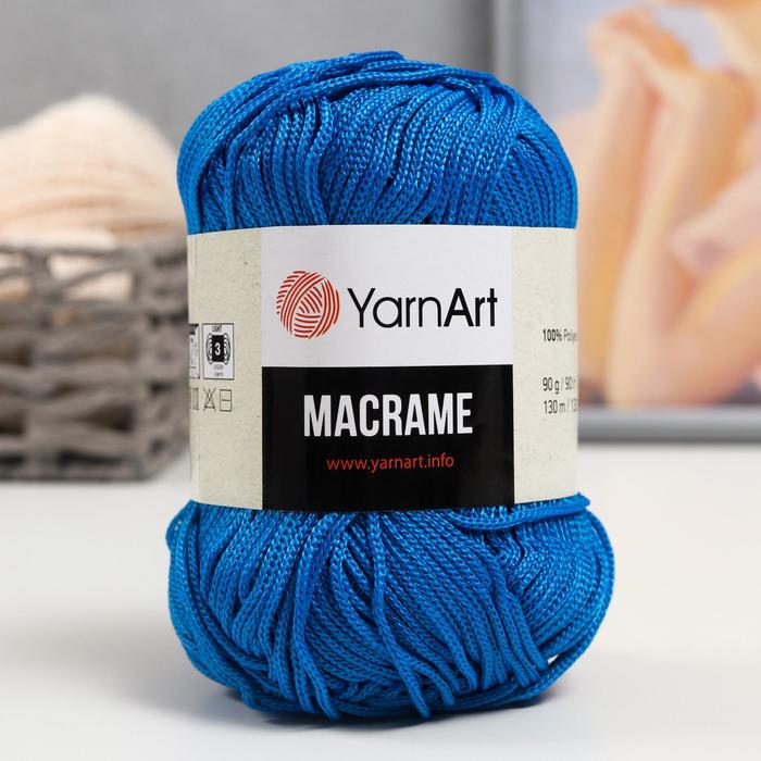 

Пряжа "Macrame Макраме" 100% полиэстер 130м/90гр (139 т.бирюза), Синий, Пряжа "Macrame Макраме"