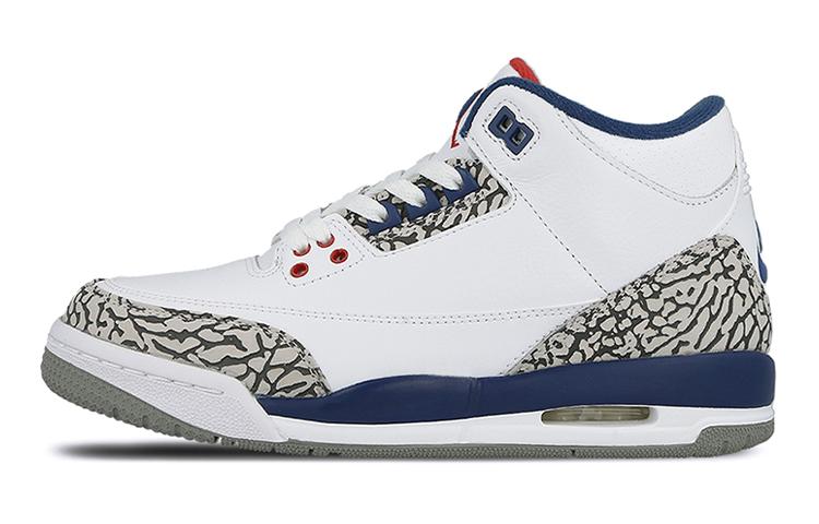 

Кеды унисекс Jordan Air Jordan 3 Retro True Blue GS белые 35.5 EU, Белый, Air Jordan 3 Retro True Blue GS