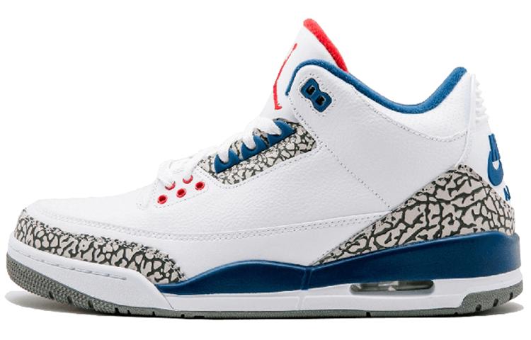 

Кеды унисекс Jordan Air Jordan 3 retro true blue 2016 белые 42 EU, Белый, Air Jordan 3 retro true blue 2016