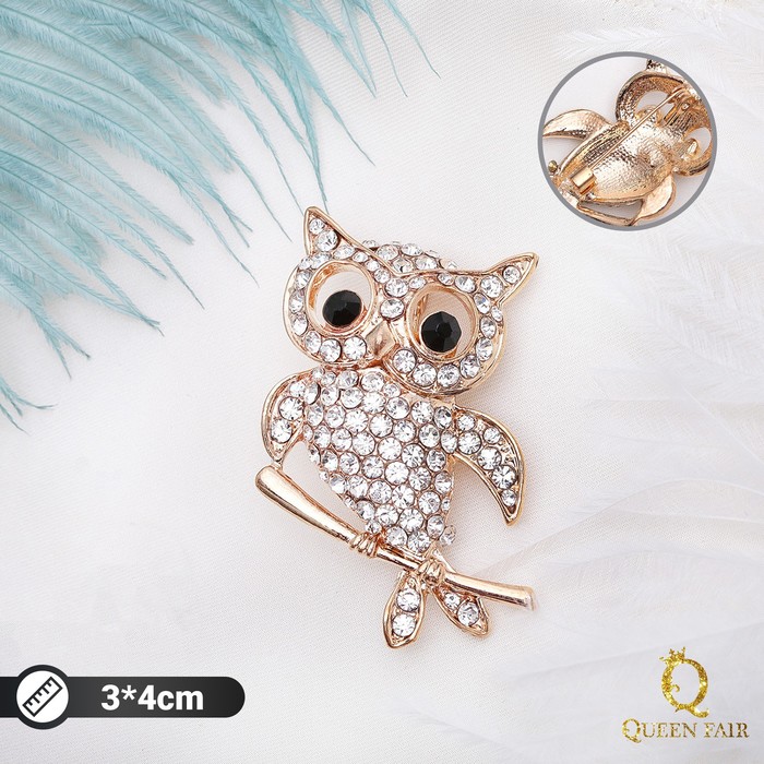 

Брошь из бижутерного сплава Queen Fair 2521862, стразы