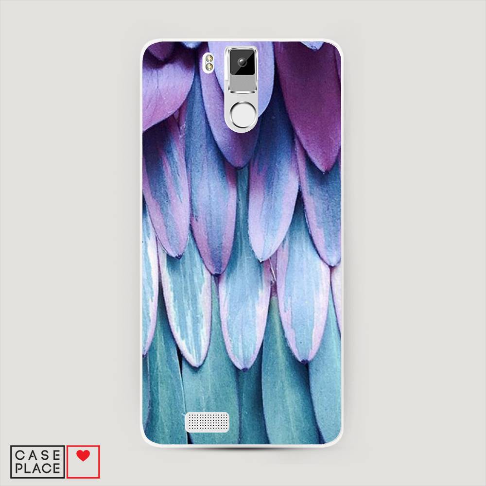 

Чехол на Oukitel K6000 Pro "Синее перо", Фиолетовый;голубой, 230150-3
