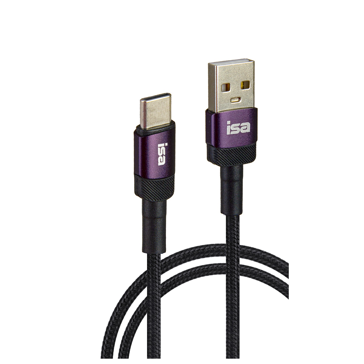 Кабель USB Type-C 1m 5V 2A BX-3 ISA черно-фиолетовый (IS111887)