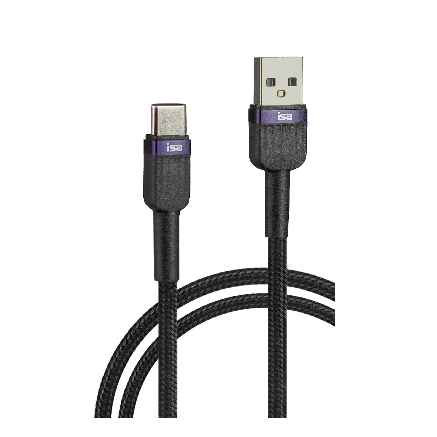 Кабель USB Type-C 1m 5V 2A BX-7 ISA черно-фиолетовый (IS111898)