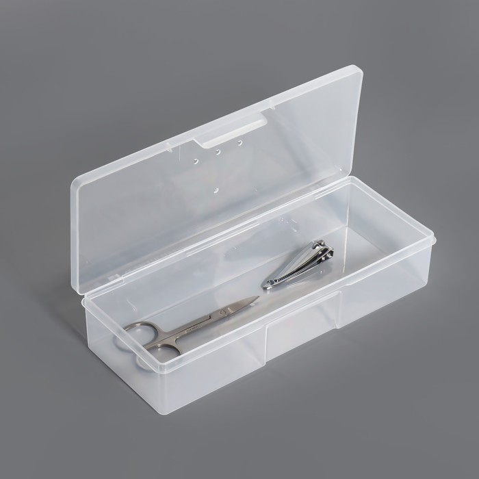 Органайзер для хранения, с крышкой, 18,5x7x3,5 см, цвет прозрачный, (2шт.) органайзер для бритвы с крышкой вентилируемый 16 2 × 6 1 см прозрачный