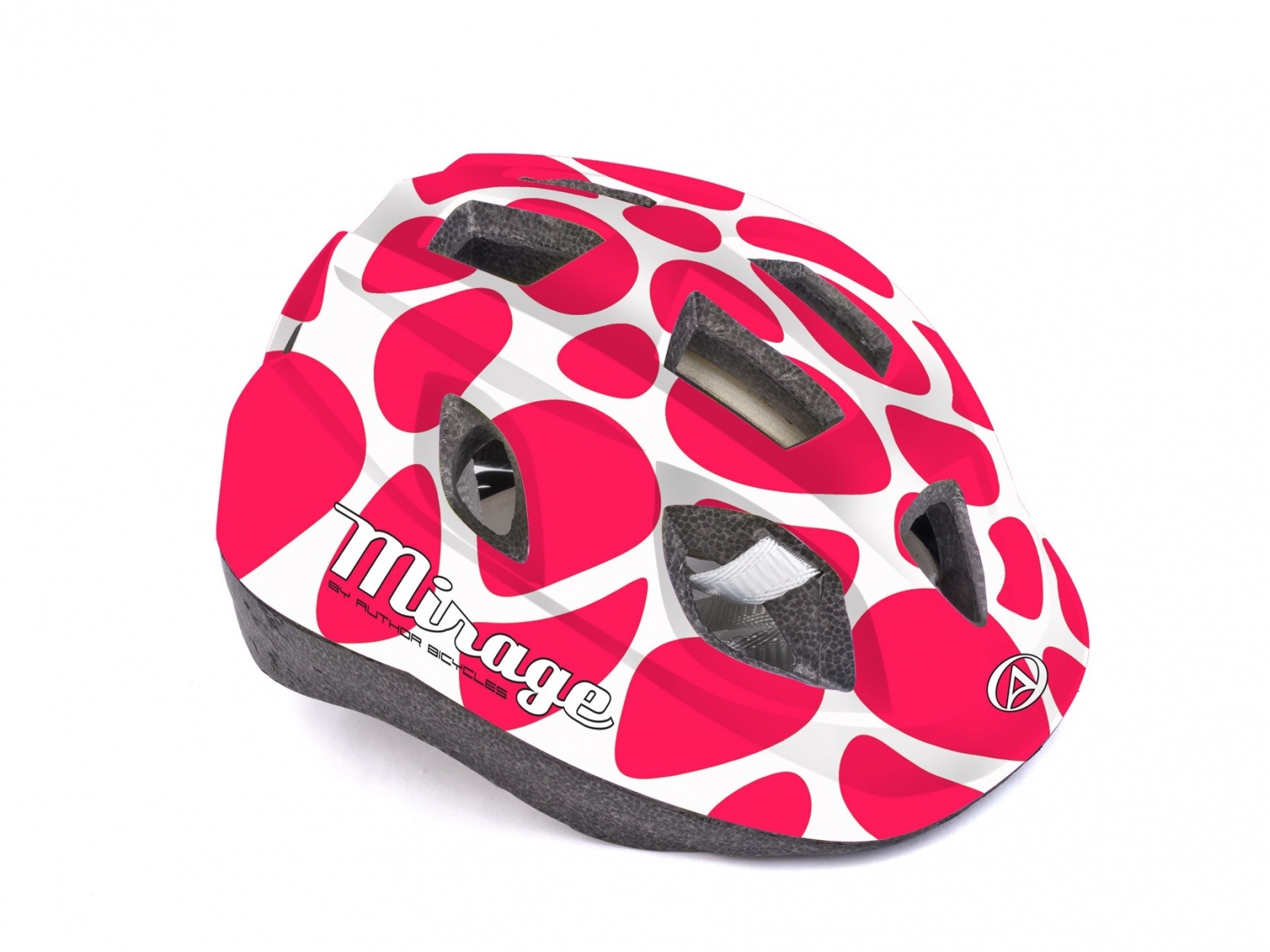 Шлем велосипедный с сеточкой Mirage 196 INMOLD детский/подростковый 12отв. красно-белый 48
