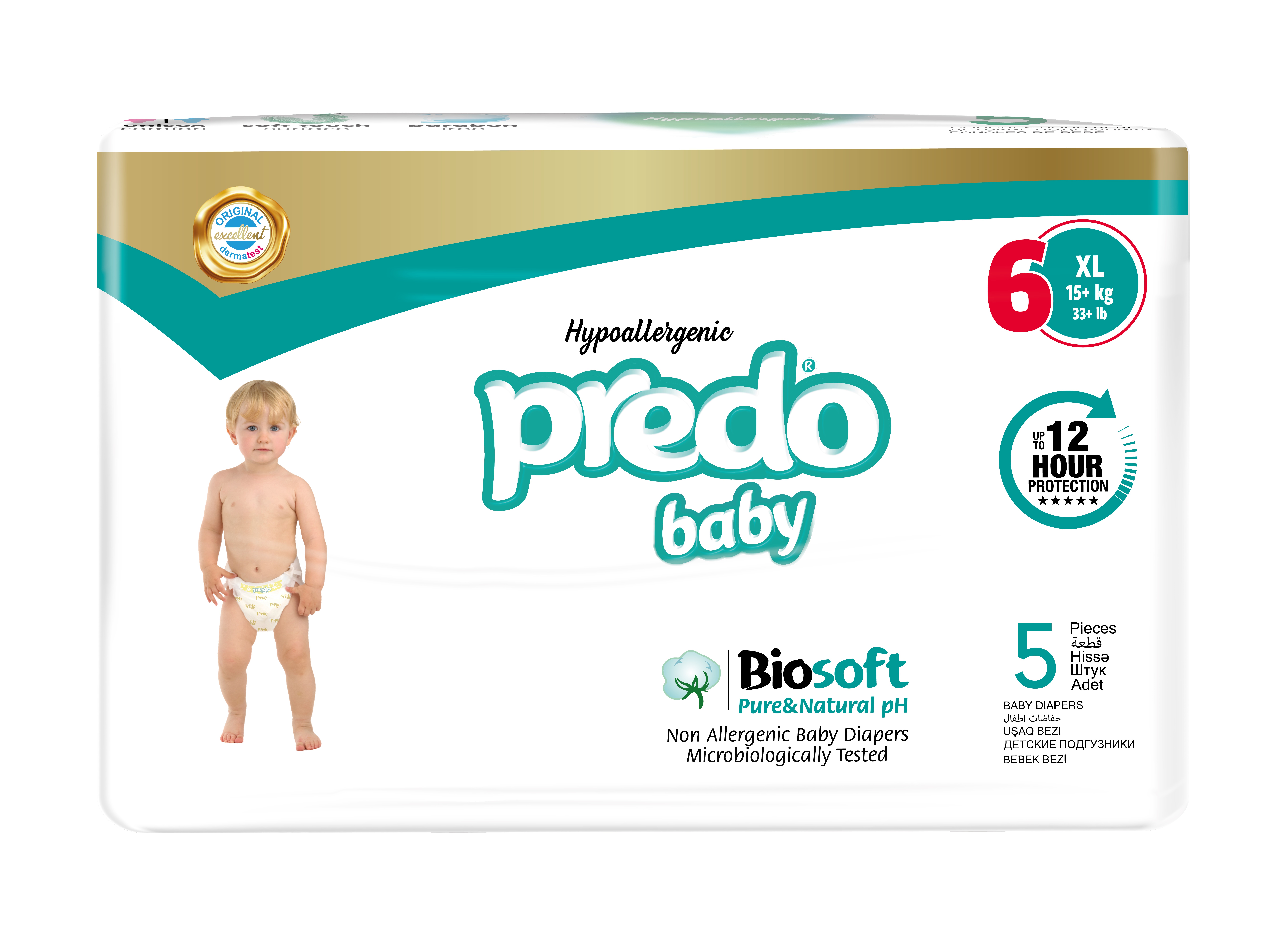 Подгузники Predo Baby 6 LARGE, 15+ кг, 5 шт пазл maxi baby toys тройные что получится 3эл