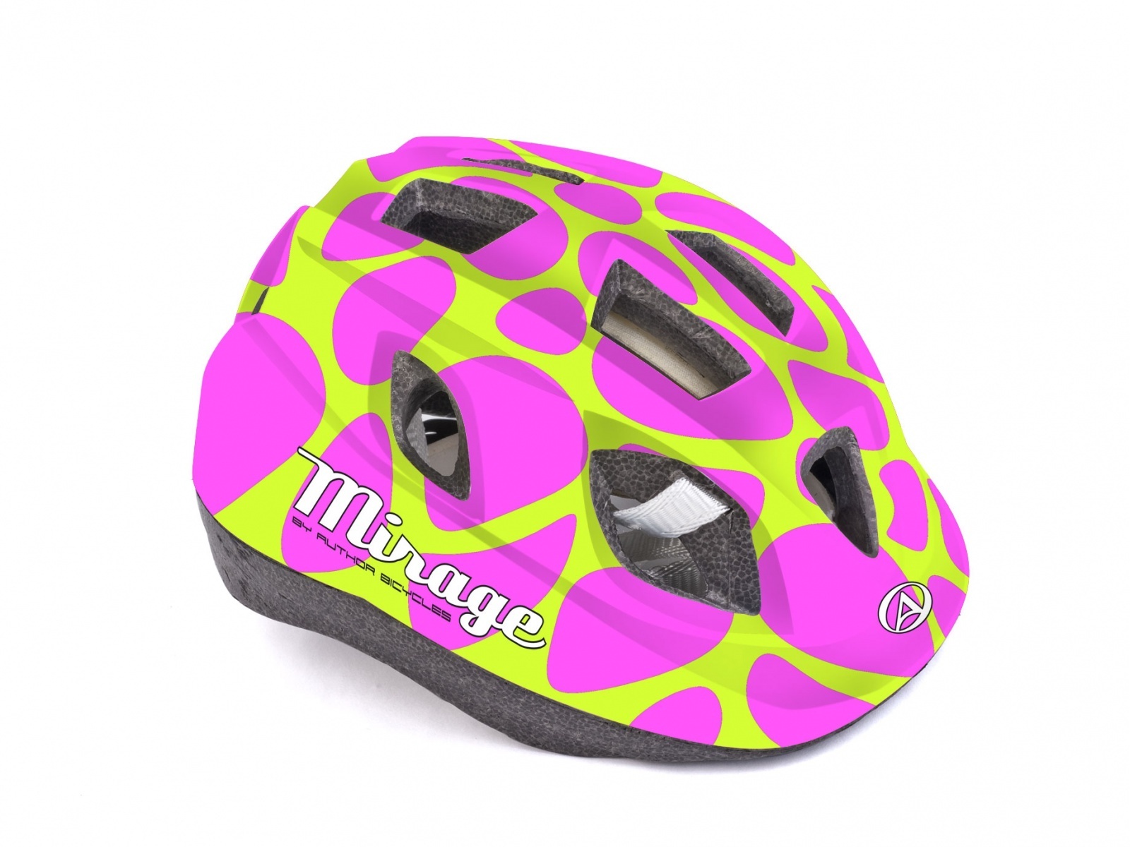 Шлем велосипедный с сеточкой Mirage 195 INMOLD детский/подростковый 12отв. розово-желтый 5