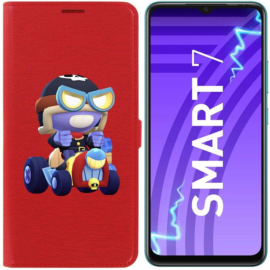 

Чехол-книжка Krutoff Eco Book для Infinix Smart 7 Brawl Stars-Безумный Карл (красный)