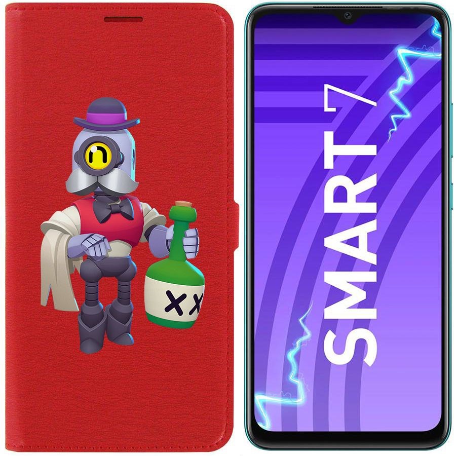 

Чехол-книжка Krutoff Eco Book для Infinix Smart 7 Brawl Stars-Барли (красный)