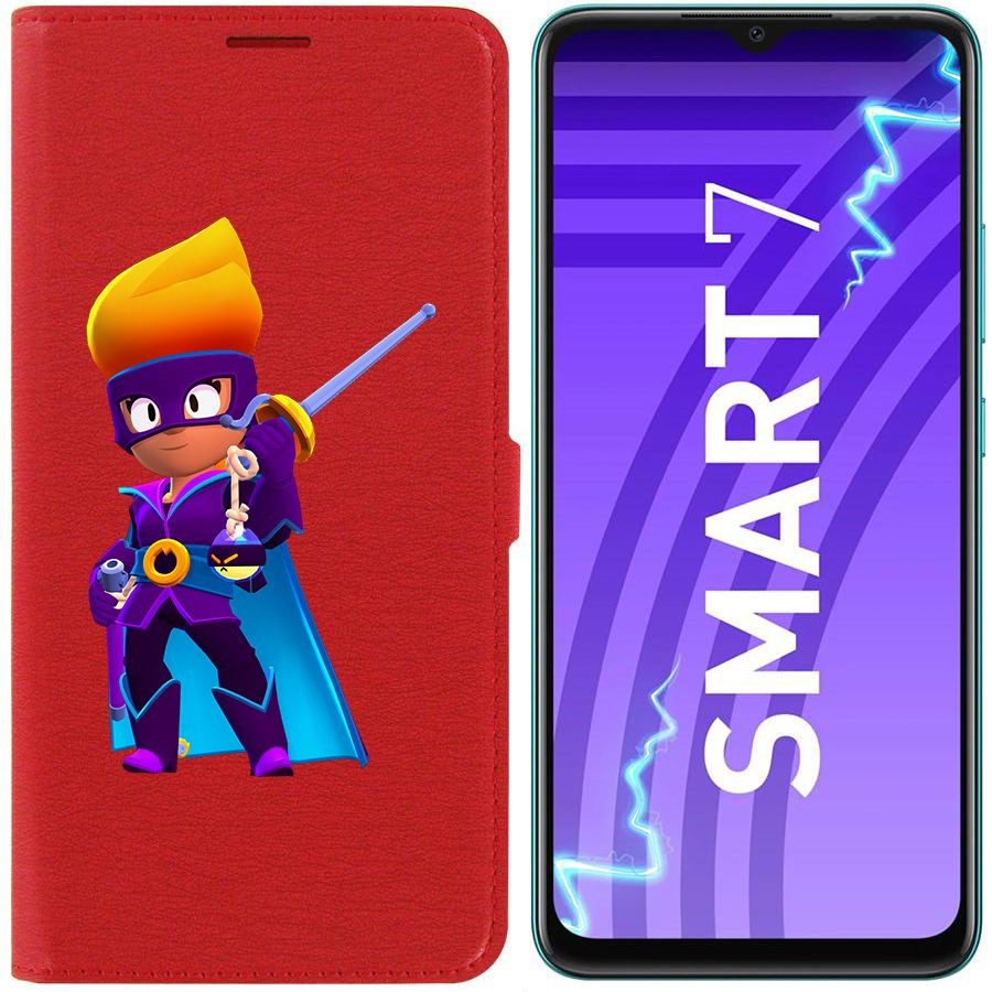 

Чехол-книжка Krutoff Eco Book для Infinix Smart 7 Brawl Stars-Амбер де Ла Вега (красный)