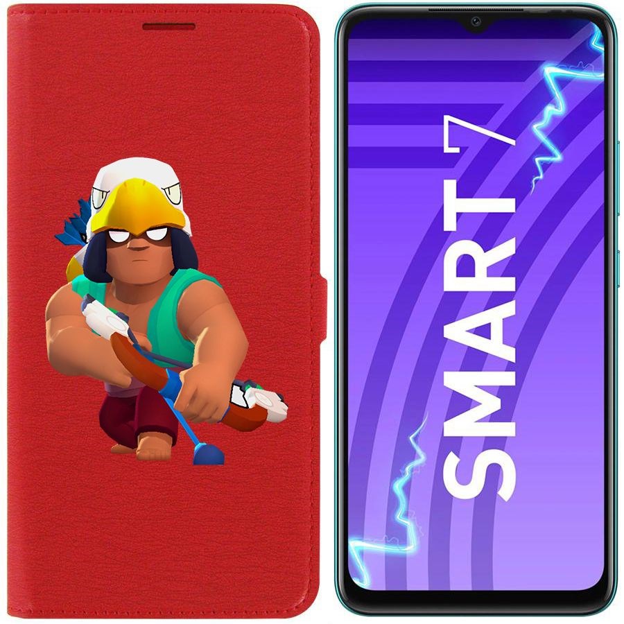 

Чехол-книжка Krutoff Eco Book для Infinix Smart 7 Brawl Stars-Бо (красный)
