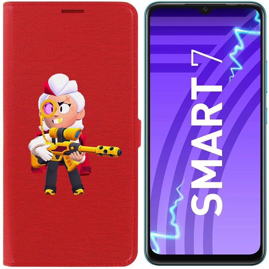

Чехол-книжка Krutoff Eco Book для Infinix Smart 7 Brawl Stars-Белль Голдхэнд (красный)