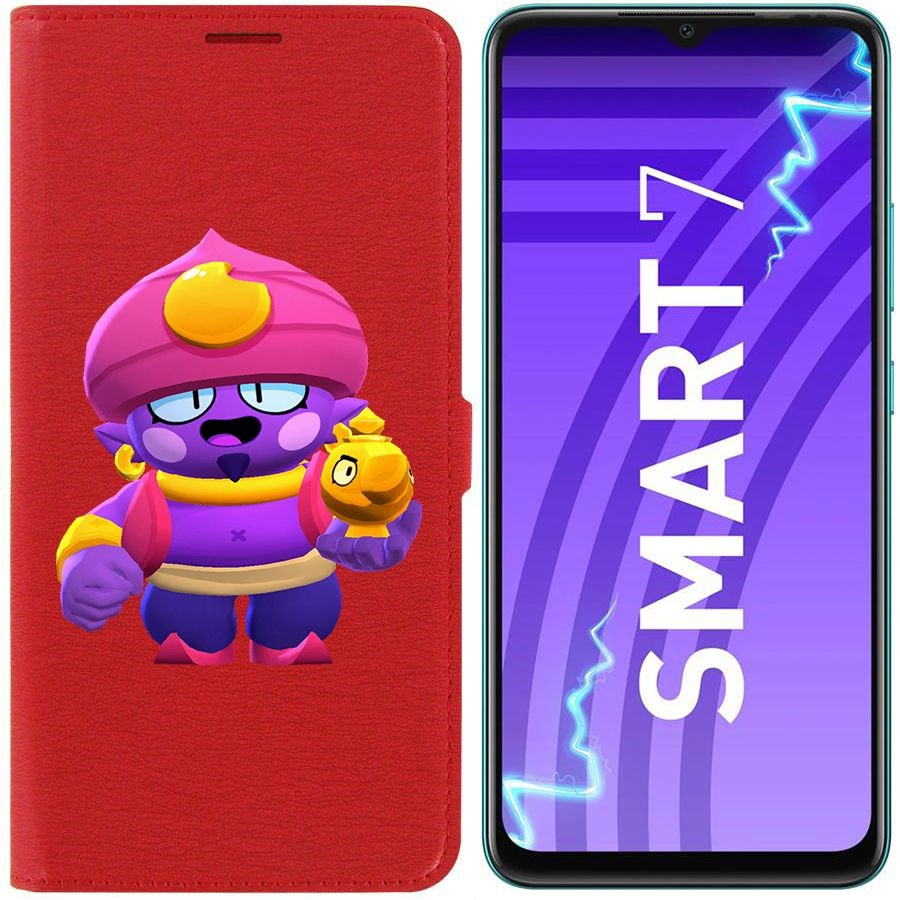 

Чехол-книжка Krutoff Eco Book для Infinix Smart 7 Brawl Stars-Джин (красный)