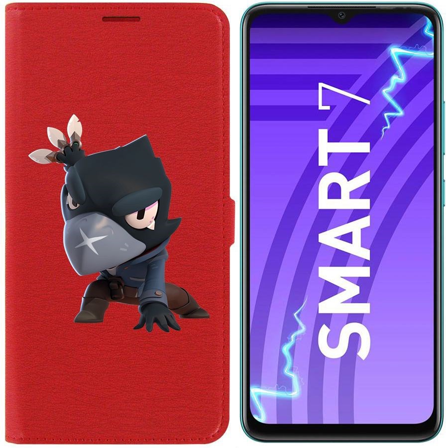 

Чехол-книжка Krutoff Eco Book для Infinix Smart 7 Brawl Stars-Ворон (красный)