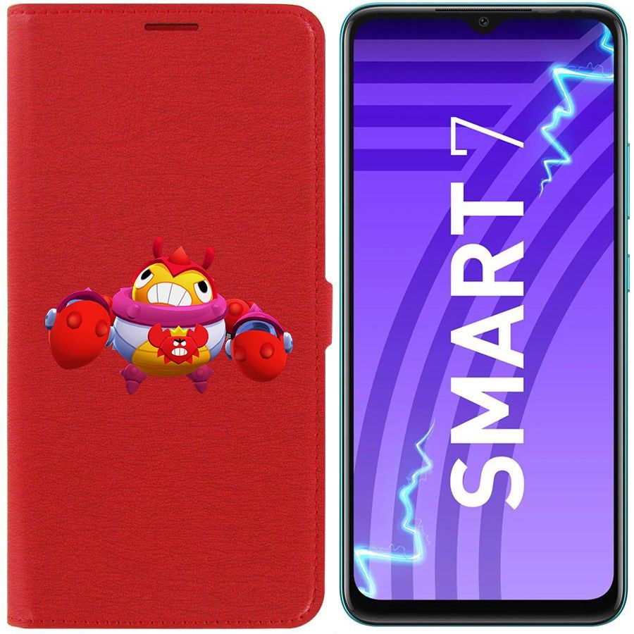 

Чехол-книжка Krutoff Eco Book для Infinix Smart 7 Brawl Stars-Краб Тик (красный)