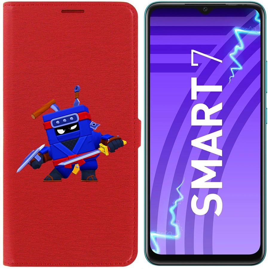 

Чехол-книжка Krutoff Eco Book для Infinix Smart 7 Brawl Stars-Ниндзя Эш (красный)