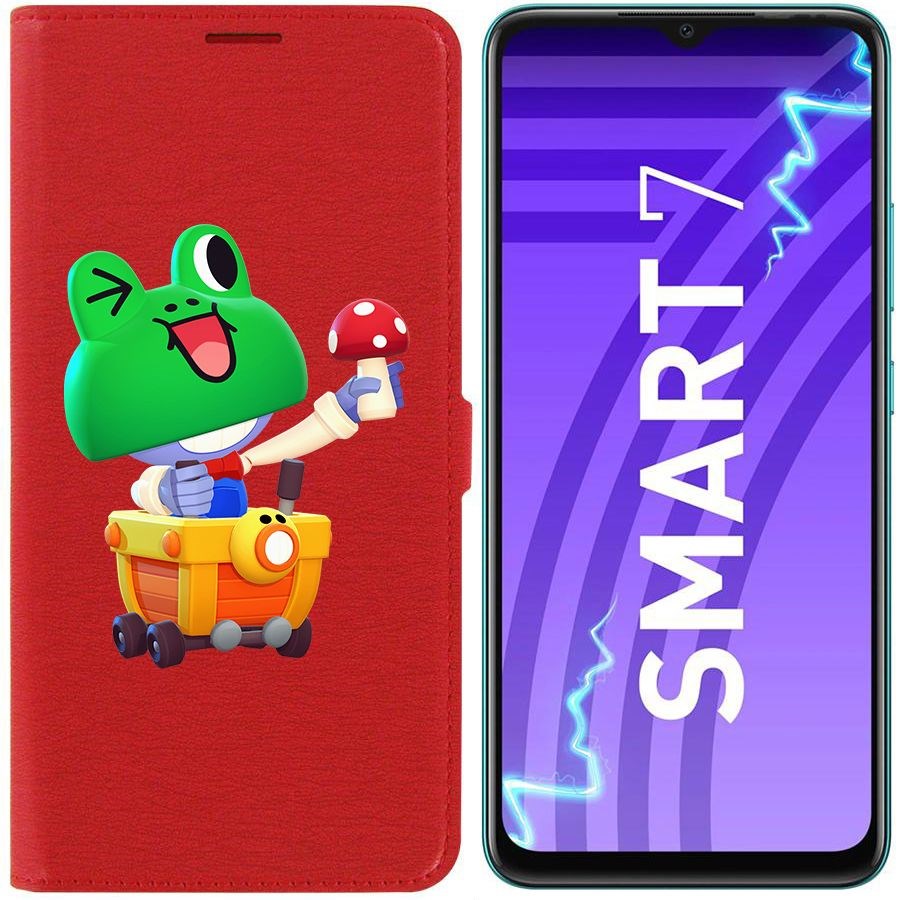 

Чехол-книжка Krutoff Eco Book для Infinix Smart 7 Brawl Stars-Леонард Карл (красный)