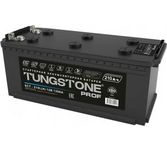 Аккумулятор Tungstone Prof 12V 210Ah 1390A (+-) прямая WET Sb/Ca 516x223x223 PRO21041 1шт