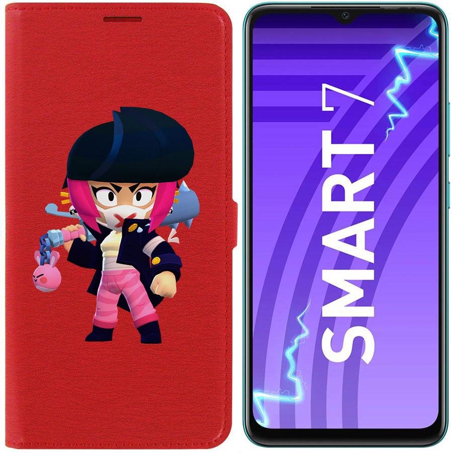 

Чехол-книжка Krutoff Eco Book для Infinix Smart 7 Brawl Stars-Ужасная Биби (красный)