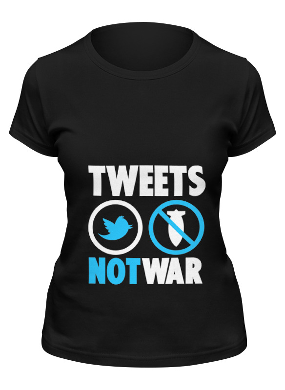 

Футболка женская Printio Tweets not war черная 2XL, Черный, Tweets not war