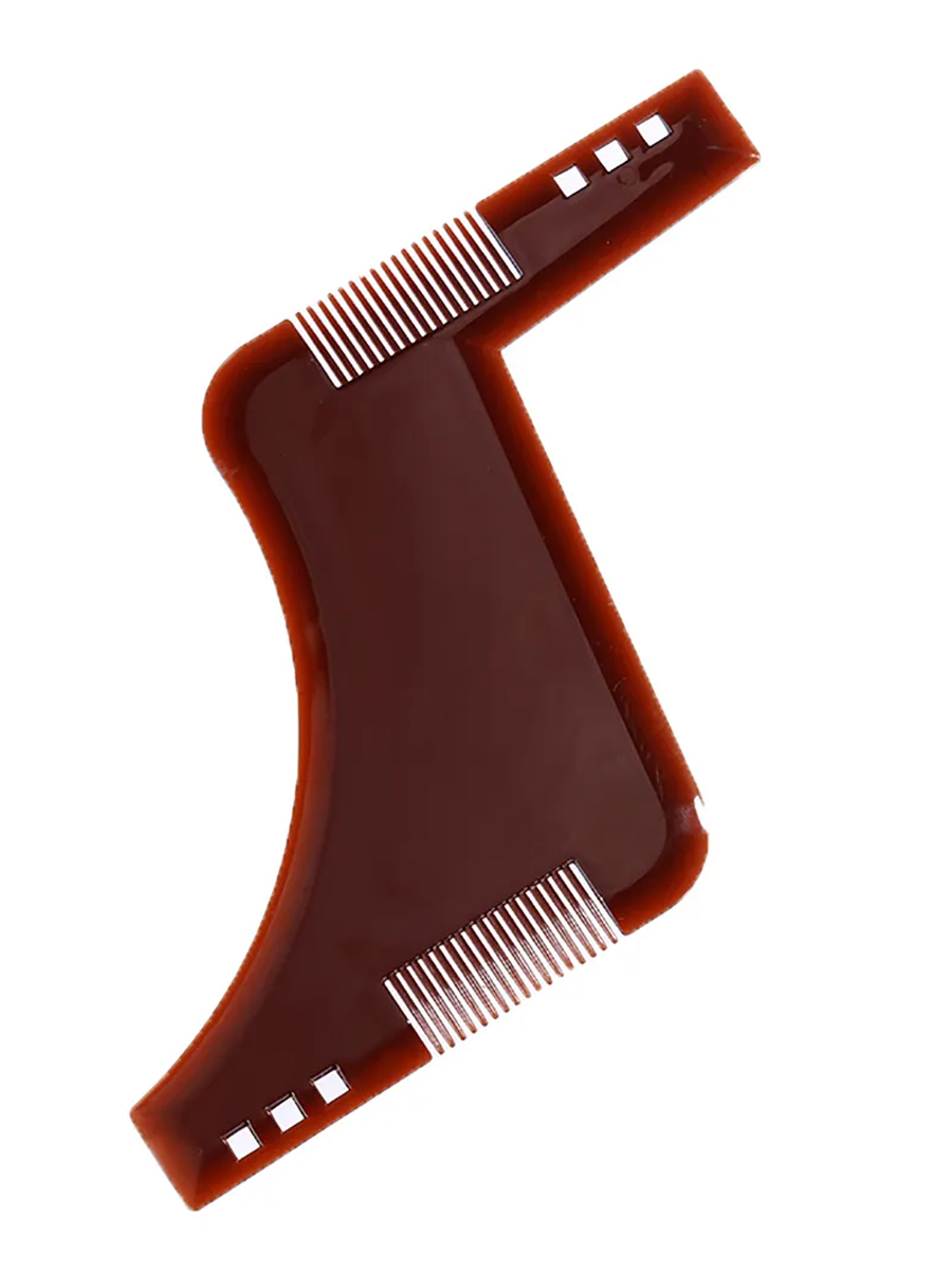 Расческа-трафарет для бороды 2beMan коричневый трафарет для бритья бороды и усов manecode для создания четкой линии щетины