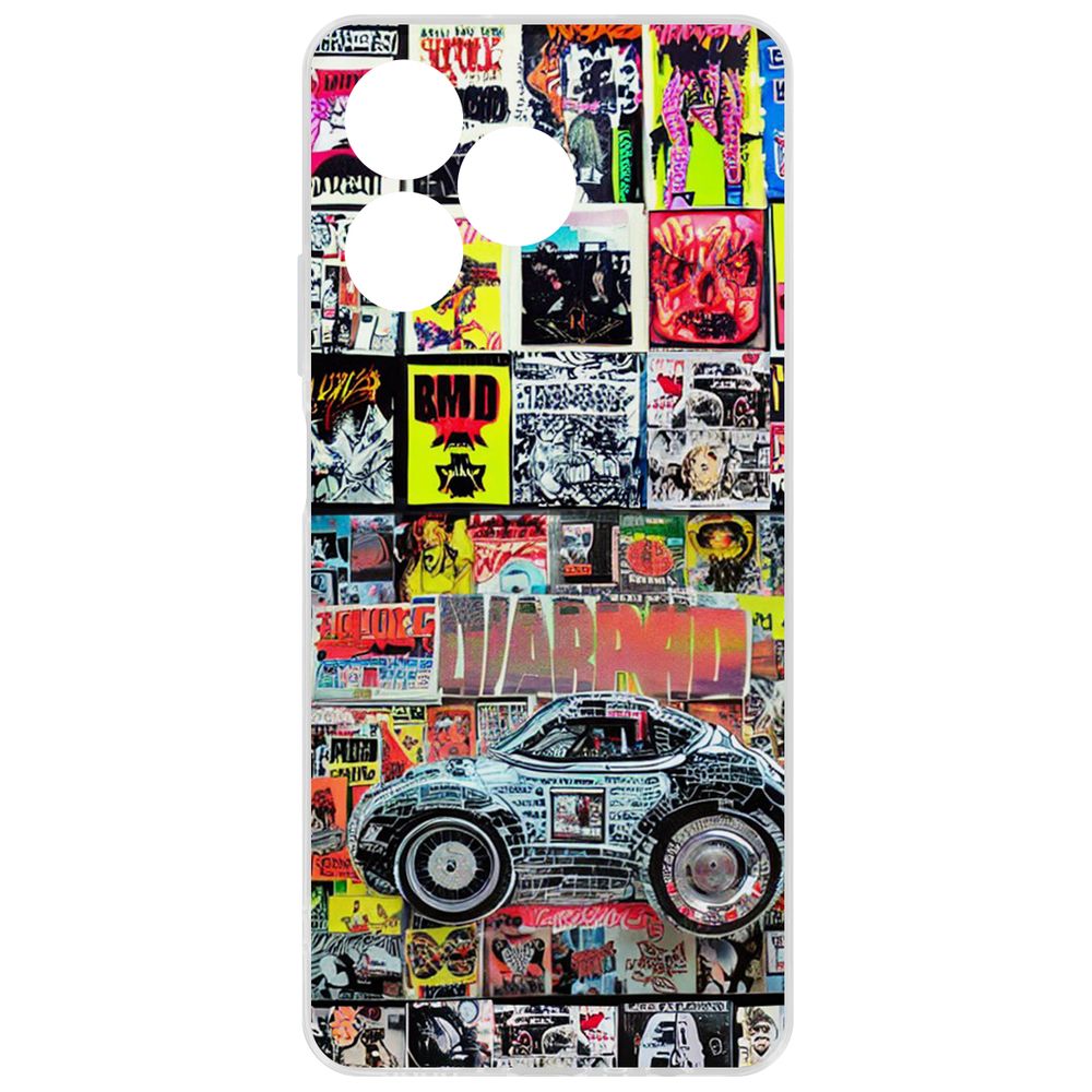 Чехол-накладка Krutoff Clear Case Автопамфлет для Realme C61