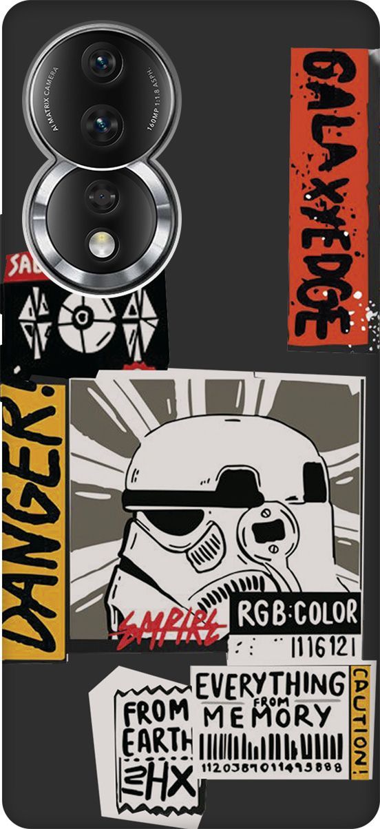 

Чехол на Honor 80 с 3D принтом "Stormtrooper Stickers" черный, Черный;белый, 159063