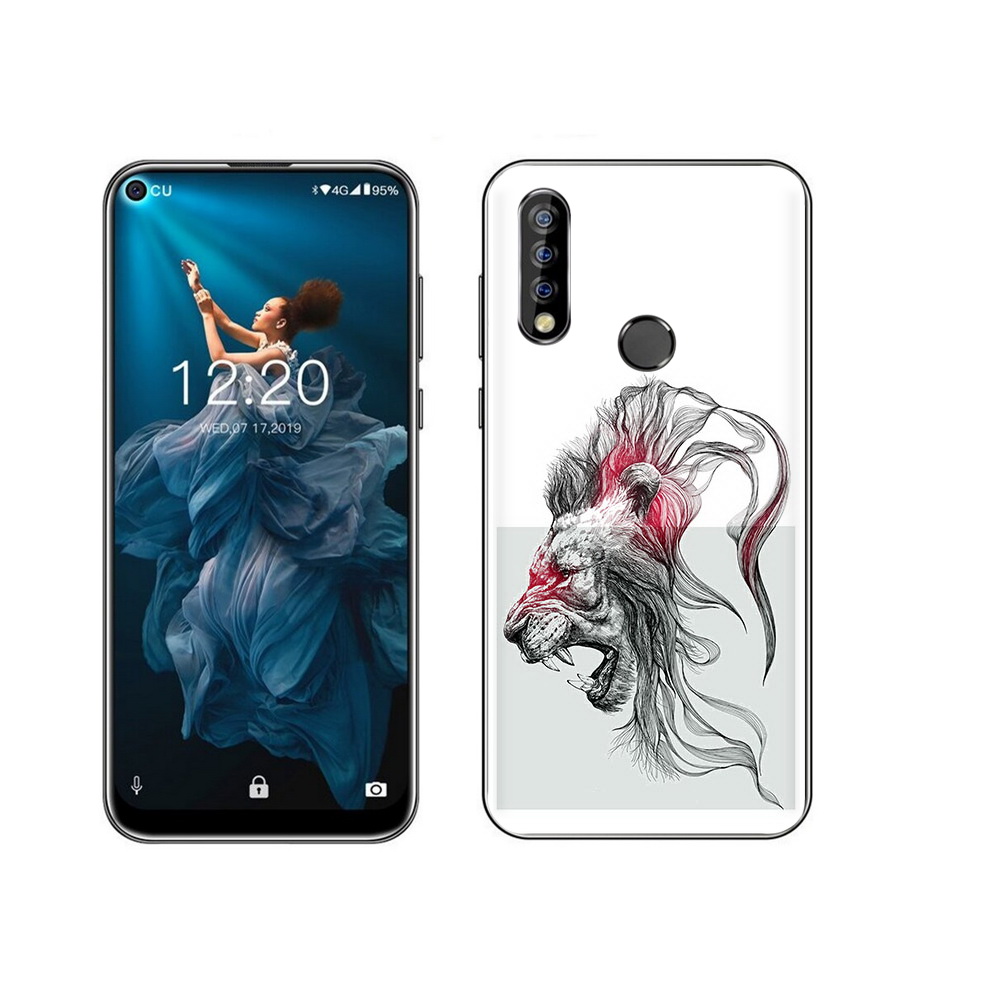 

Чехол MyPads Tocco для Oukitel C17 Pro разъяренный лев, Прозрачный, Tocco