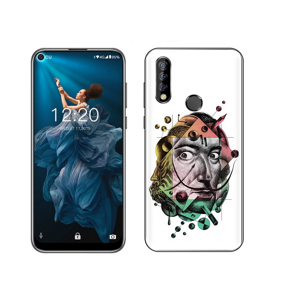 

Чехол MyPads Tocco для Oukitel C17 Pro разноцветное лицо абстракция, Прозрачный, Tocco