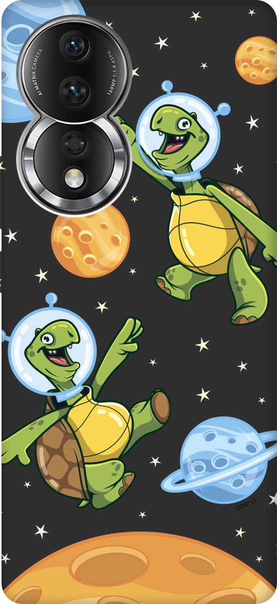 

Матовый Soft Touch Чехол на Honor 80 с 3D принтом "CosmoTurtles" черный, Черный;бежевый, 159062