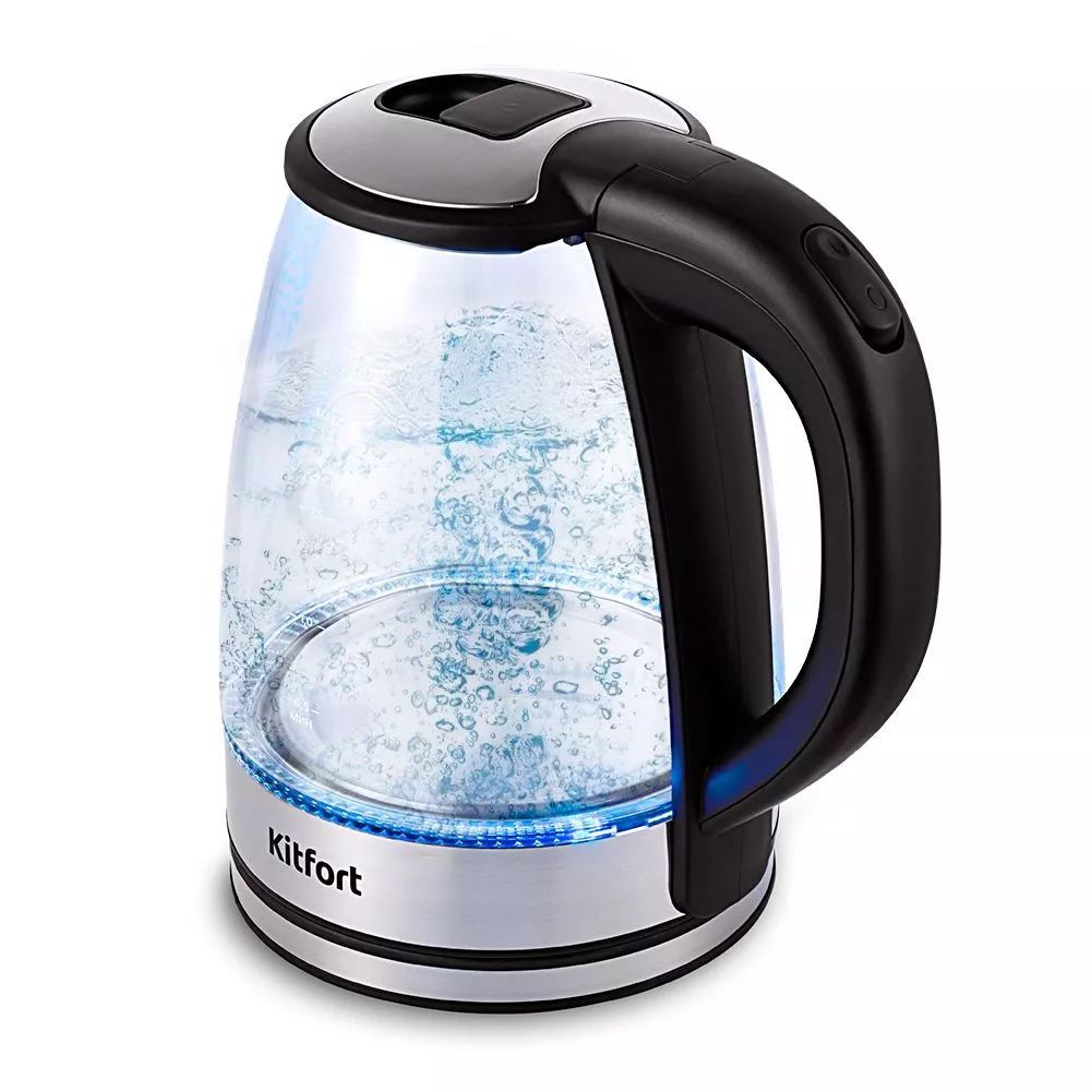 Чайник электрический Kitfort КТ-6168 1.8 л черный подставка под бутылку дельфины синяя 26х9х22см