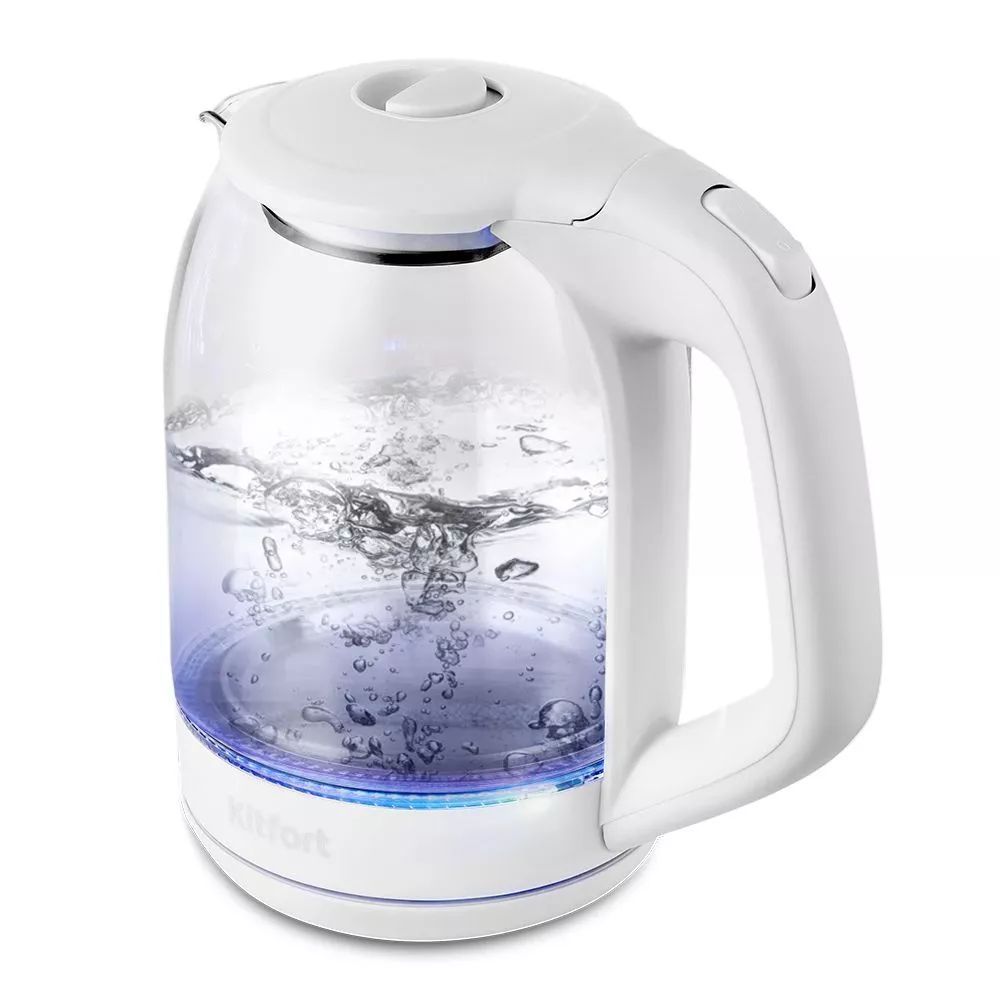 Чайник электрический Kitfort КТ-6169 1.8 л белый папка пластиковая а4 325 х 230 х 55 мм молния сверху calligrata офис пм а4 02 0 5 мм прозрачная синяя