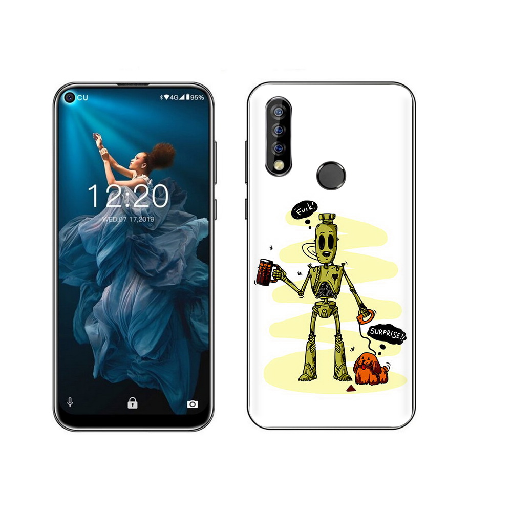 

Чехол MyPads Tocco для Oukitel C17 Pro прикольный робот, Прозрачный, Tocco