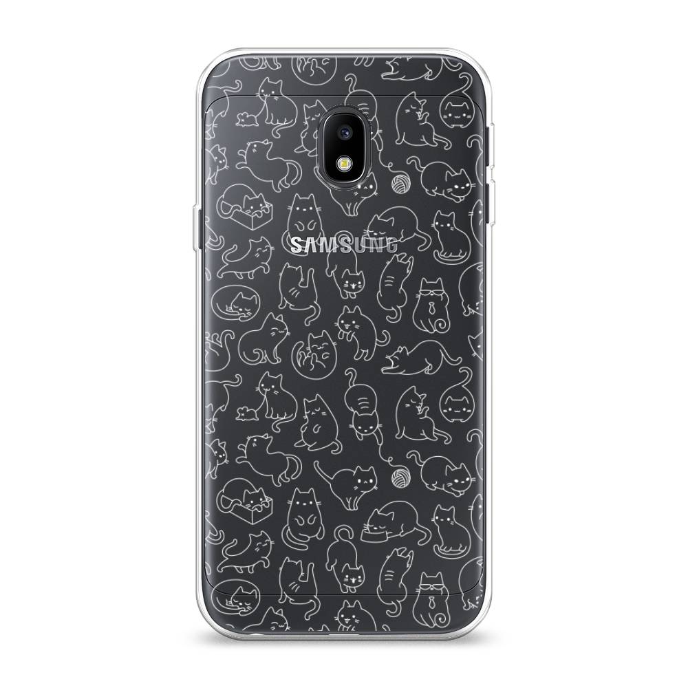 

Чехол Awog на Samsung Galaxy J3 2017 / Самсунг J3 2017 "Шкодливые котики", Черный;белый;серый, 22550-2