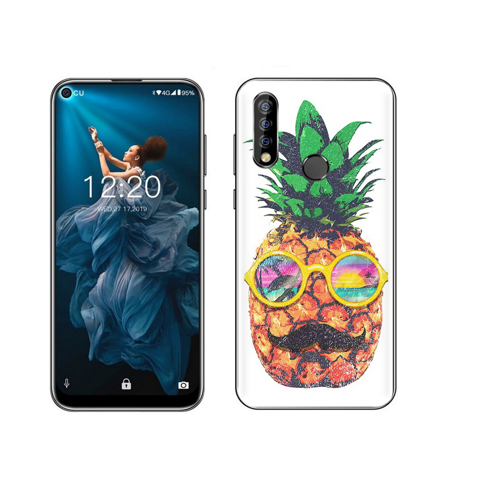 

Чехол MyPads Tocco для Oukitel C17 Pro прикольный ананас с лицом, Прозрачный, Tocco