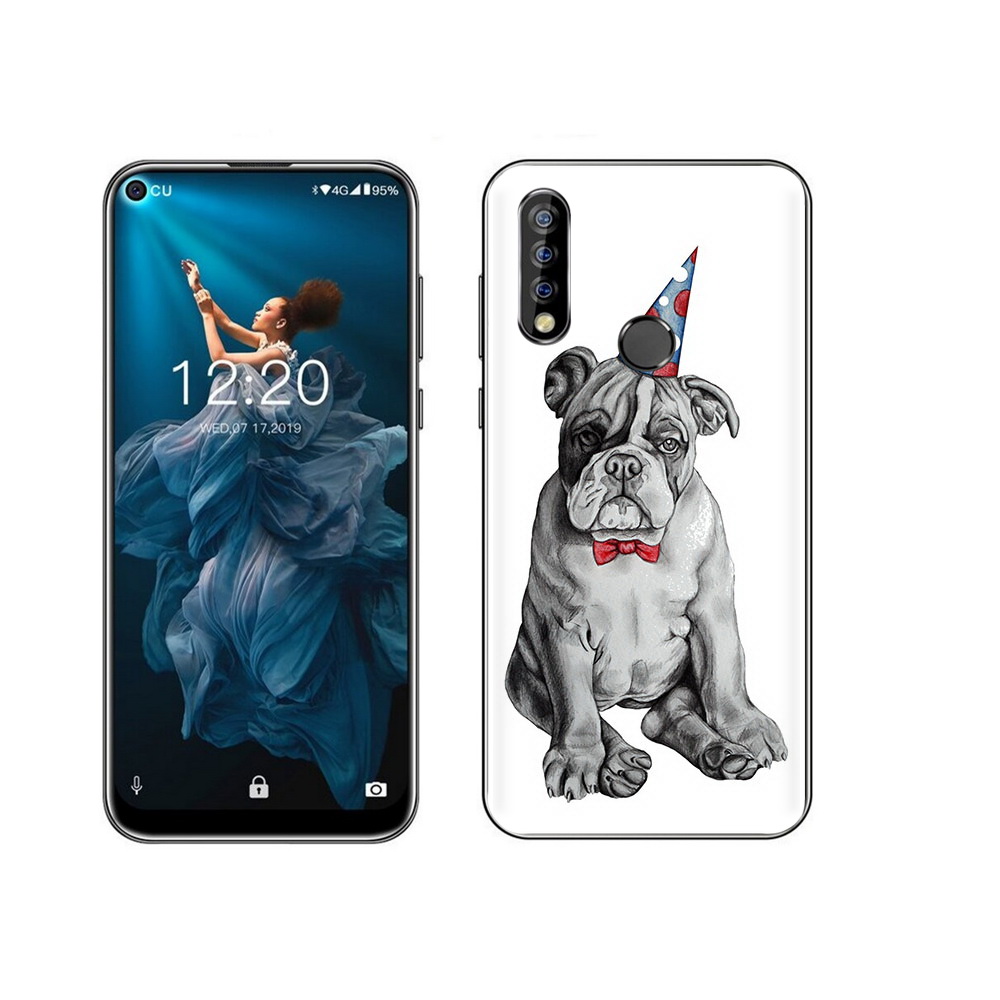 

Чехол MyPads Tocco для Oukitel C17 Pro праздничный щенок, Прозрачный, Tocco