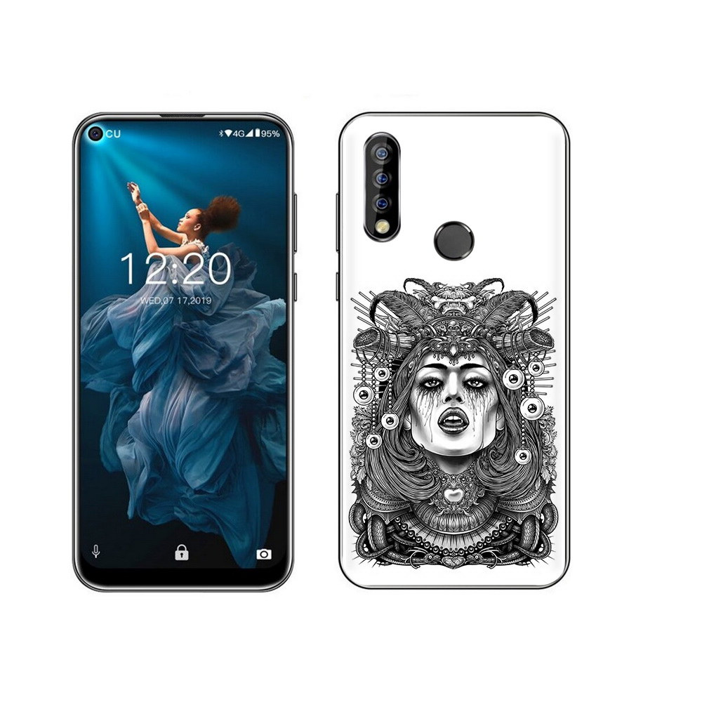 

Чехол MyPads Tocco для Oukitel C17 Pro портрет девушки черно белый, Прозрачный, Tocco