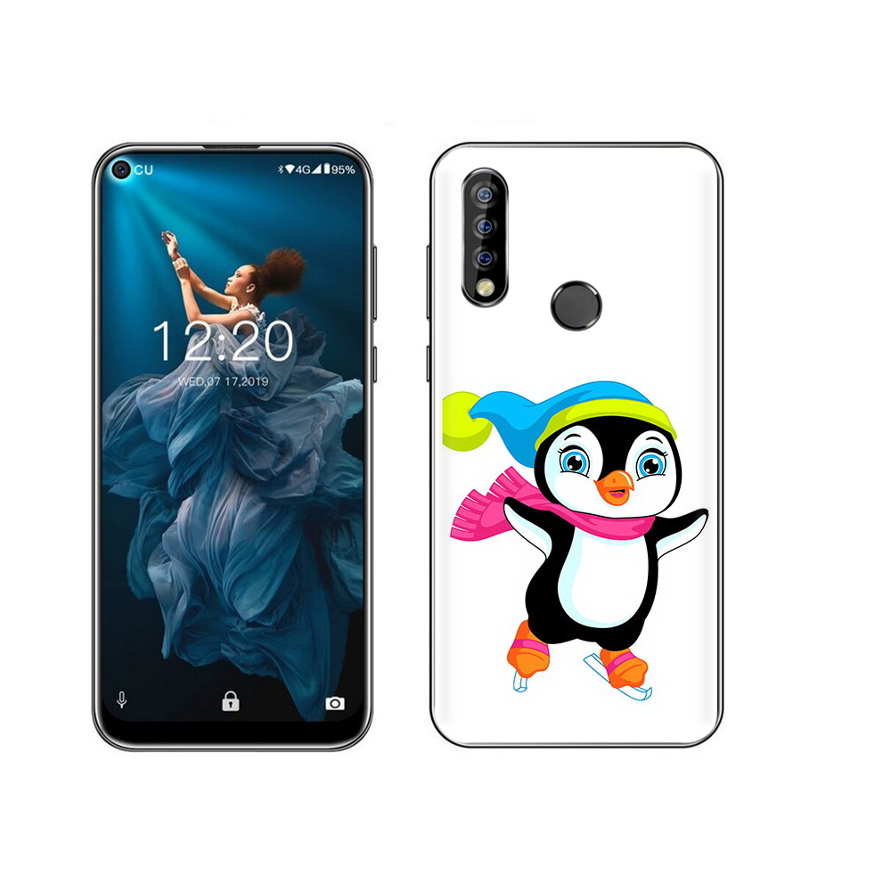 

Чехол MyPads Tocco для Oukitel C17 Pro пингвин на коньках, Прозрачный, Tocco