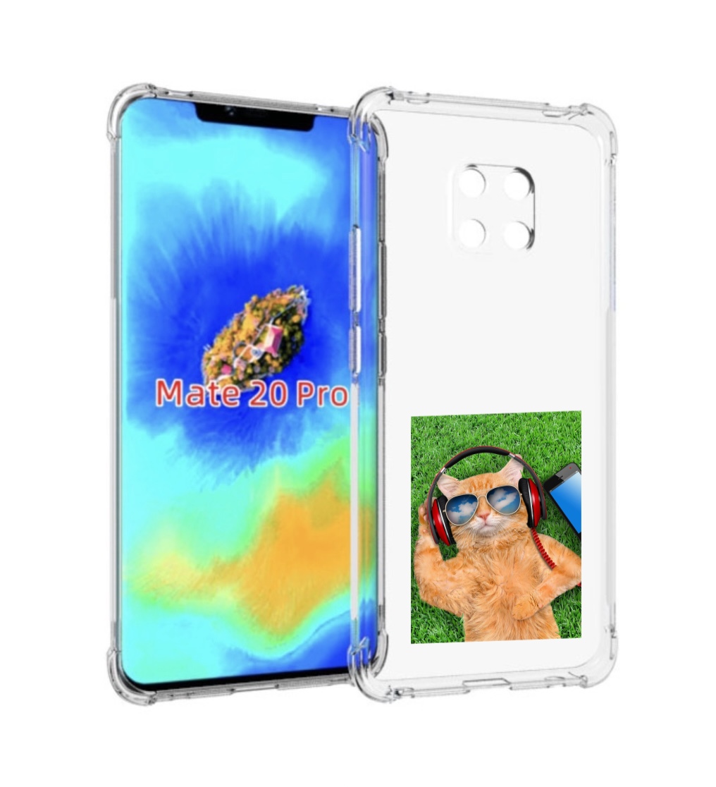 

Чехол MyPads Кот-кайфарик для Huawei Mate 20 Pro/Mate 20 RS 6.39, Прозрачный, Tocco