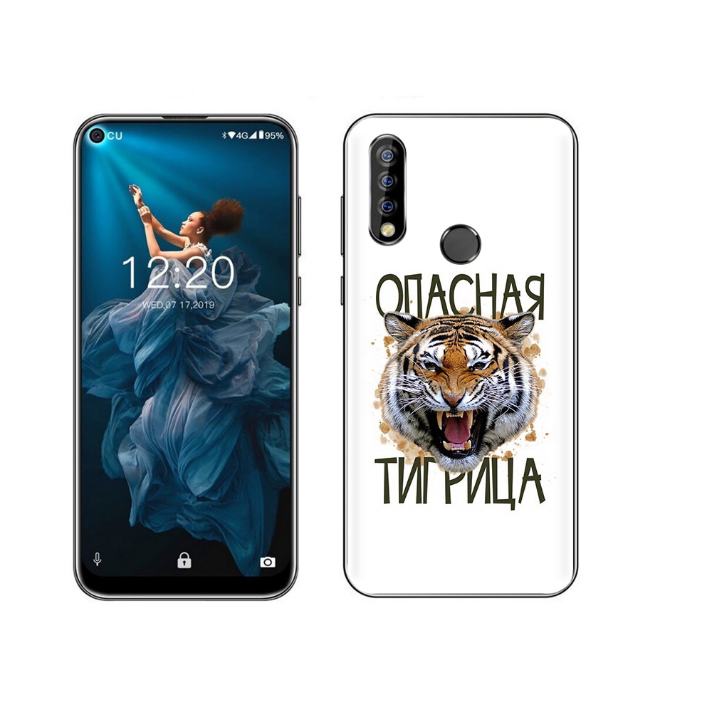 

Чехол MyPads Tocco для Oukitel C17 Pro опасная тигрица, Прозрачный, Tocco