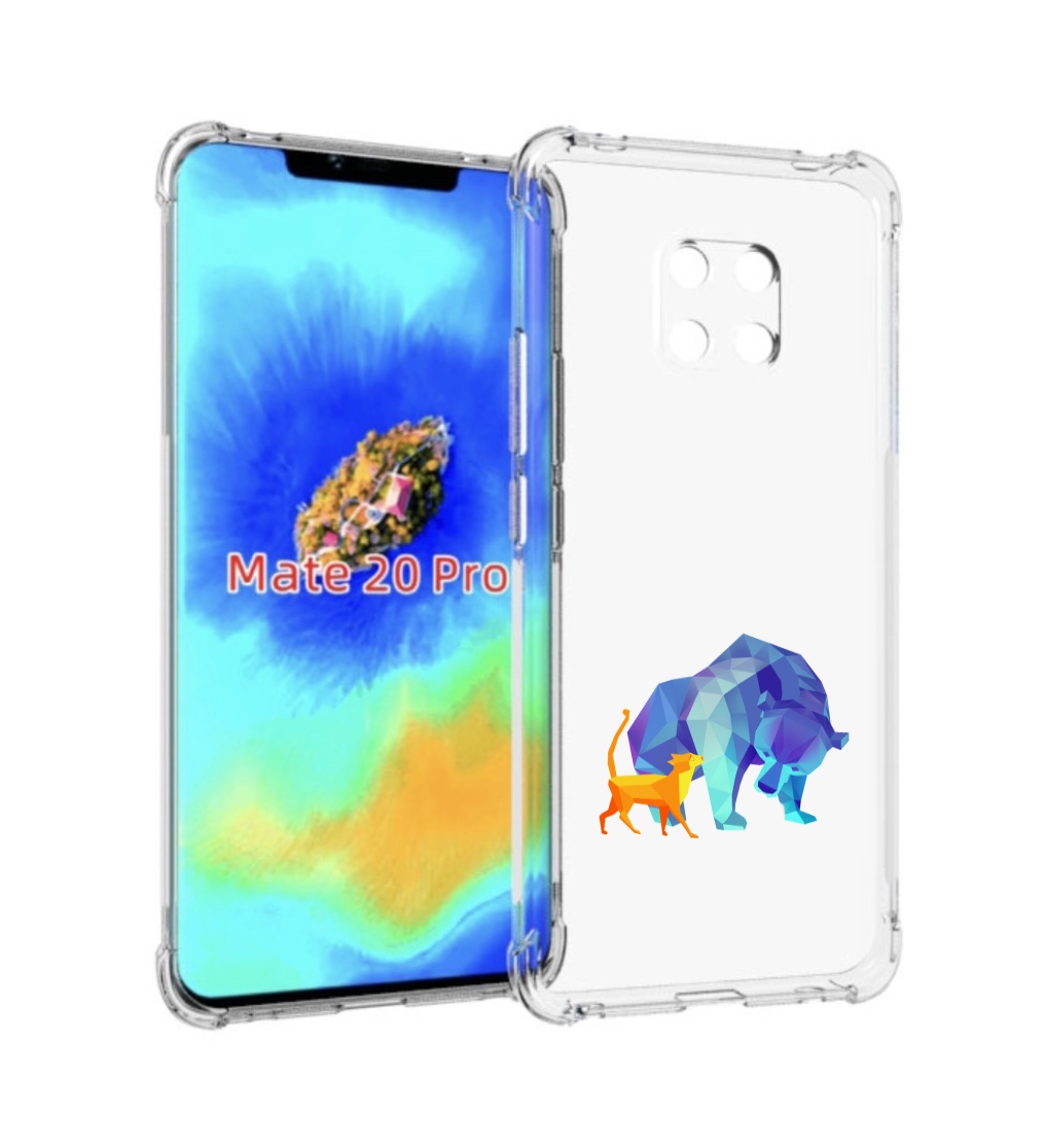 

Чехол MyPads Кот-и-медведь для Huawei Mate 20 Pro/Mate 20 RS 6.39, Прозрачный, Tocco