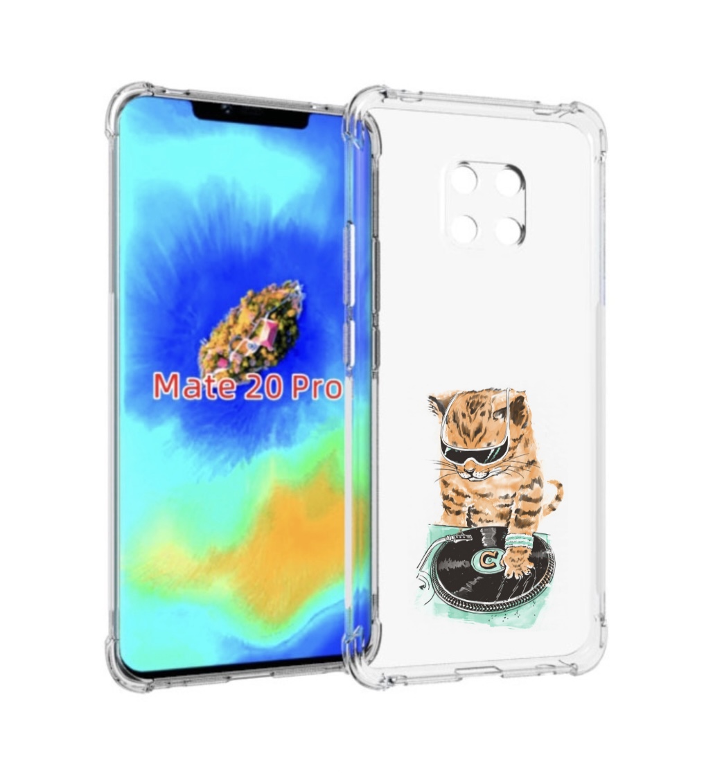 Чехол MyPads Кот диджей для Huawei Mate 20 Pro/Mate 20 RS 6.39