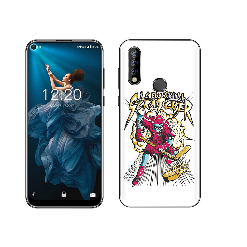 

Чехол MyPads Tocco для Oukitel C17 Pro нарисованный скелет хоккеист, Прозрачный, Tocco