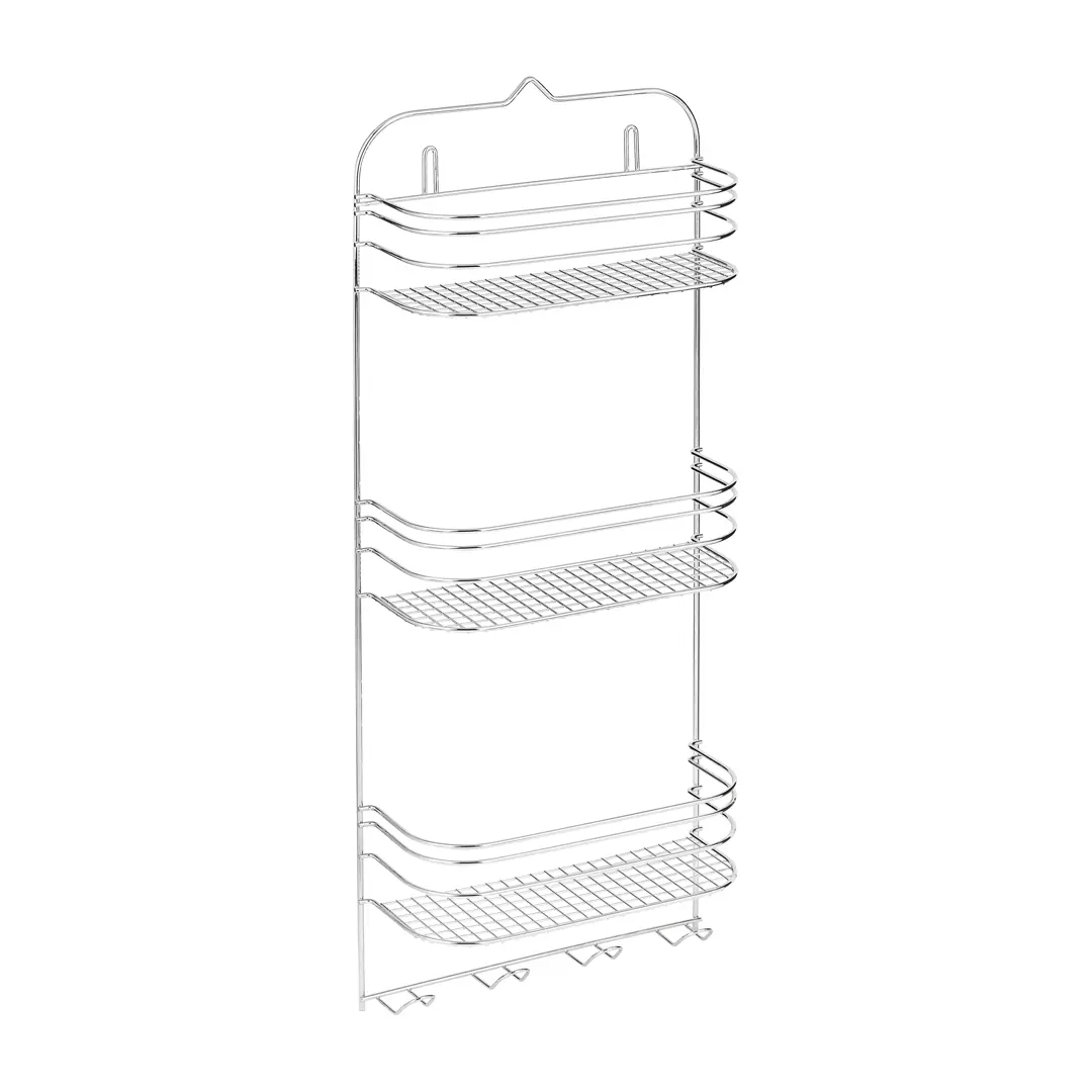 Полка для ванной ЧМЗ 501-003-07 прямая трехъярусная 29.5x46x11.6 см цвет хром