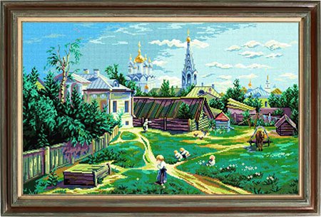 

Канва Borovsky&Sons страмин с рисунком, Московский дворик В Поленов 50х80 см, страмин с рисунком, Московский дворик В Поленов 50х80 см