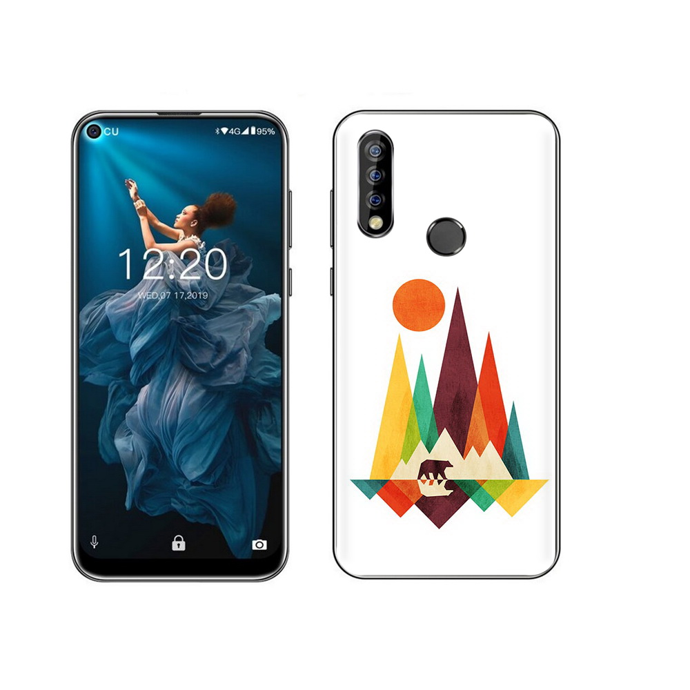 

Чехол MyPads Tocco для Oukitel C17 Pro нарисованные горы с медведем, Прозрачный, Tocco