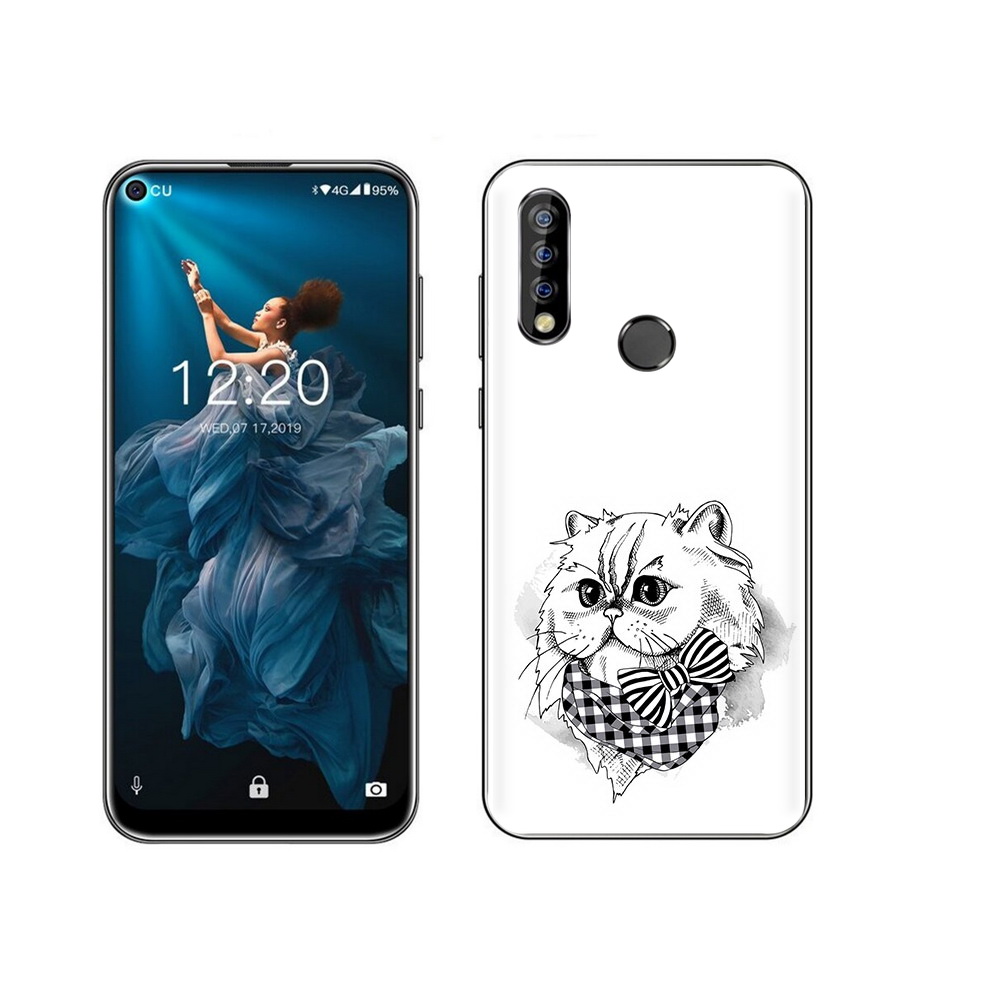 

Чехол MyPads Tocco для Oukitel C17 Pro нарисованная красивая кошечка, Прозрачный, Tocco